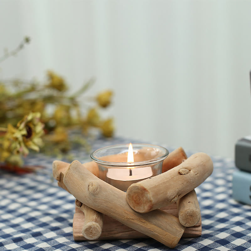 Buddha Stones Holz Kerzenständer Home Kerzenhalter Dekoration