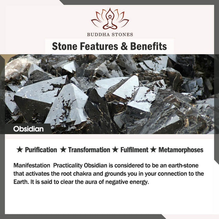 Buddha Stones, natürlicher schwarzer Obsidian, Tigerauge, Eis-Obsidian, Fuchs-Anhänger, Amulett-Halskette