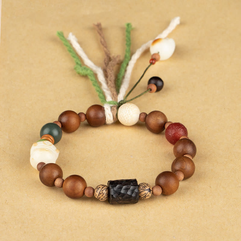 Buddha Stones, Blitzschlag, Holz, Bodhi-Samen, Katzenpfote, Kralle, Glücksverheißung, Schutz, Quastenarmband