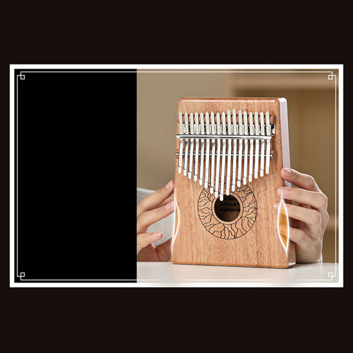 Buddha Stones Kalimba 17/21 Tasten Daumenklavier, Lotus-Design, tragbares Fingerklavier