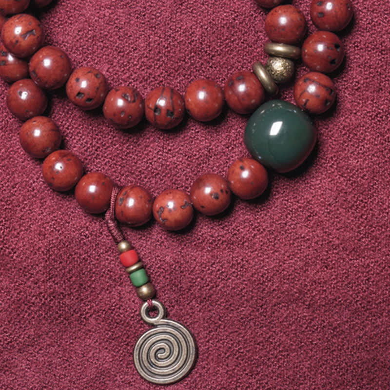 Bodhi Seed Cyan Jade Kupfer Friedens-Glücks-Armband