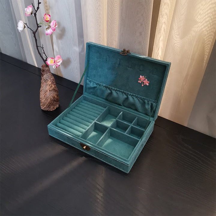 Buddha Stones, Blumen, Libelle, Schmuckkästchen, Organizer, einlagige Schmuck-Aufbewahrungsbox, Flanell-Box