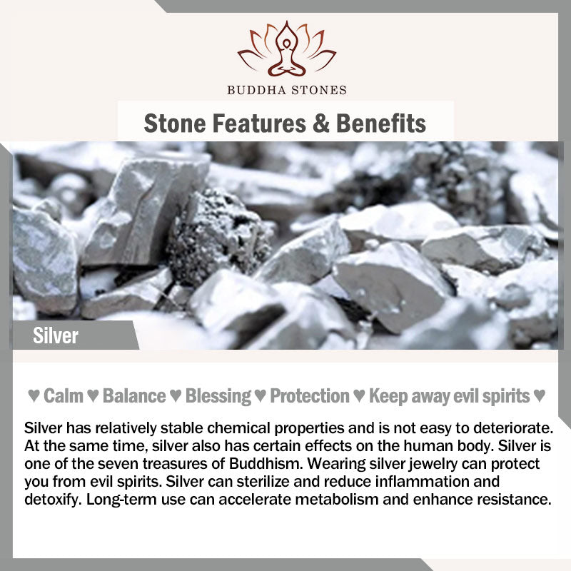 Buddha Stones Glücksring aus 925er Silber, Kupfer, Weiß Jade, Pflaumenblütenblatt