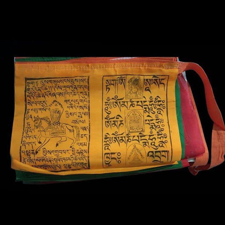 Tibetische 5-Farben-Windhorse-Schriften verheißungsvolle Outdoor-Gebetsfahne