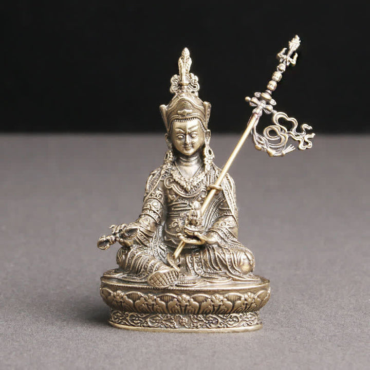 Padmasambhava Buddha Figur Gelassenheit Kupfer Statue Dekoration Tempel Ornament
