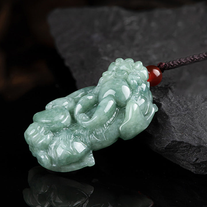 Buddha Stones Jade PiXiu Reichtum Glück String Halskette Anhänger