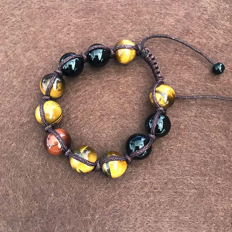 Buddha Stones Lava Rock Tiger Eye Stone Unterstützung Heilung String Armband