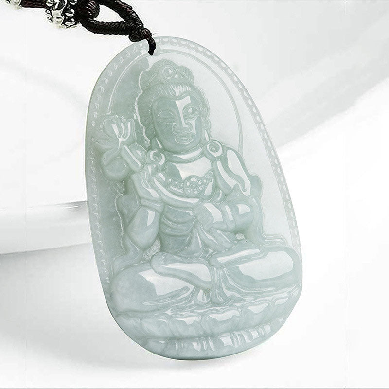 Buddha Stones Chinesisches Sternzeichen Natal Buddha Jade Reichtum Wohlstand Halskette Anhänger