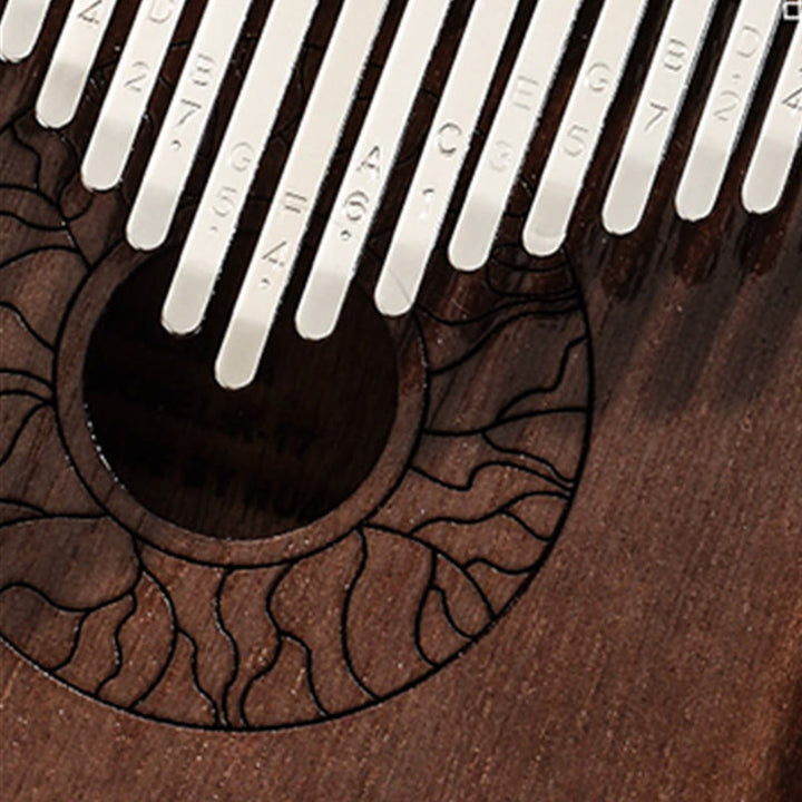 Buddha Stones Kalimba 17/21 Tasten Daumenklavier, Lotus-Design, tragbares Fingerklavier