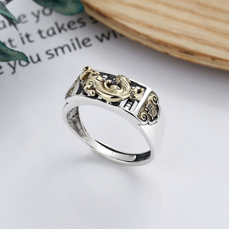 925 Sterling Silber PiXiu Luck Wealth Verstellbarer Ring