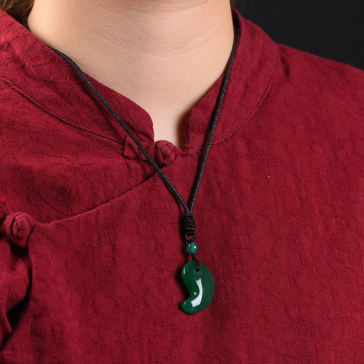 Rote Achat-grüne Achat-Mondmuster-Selbstvertrauens-Ruhe-Halskette