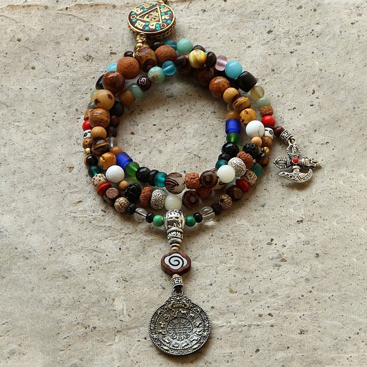 Buddha Stones, Tibet, 108 Mala-Perlen, neun Paläste, Bagua, Bodhi-Samen, Yak-Knochen, Vajra-Harmonie-Armband