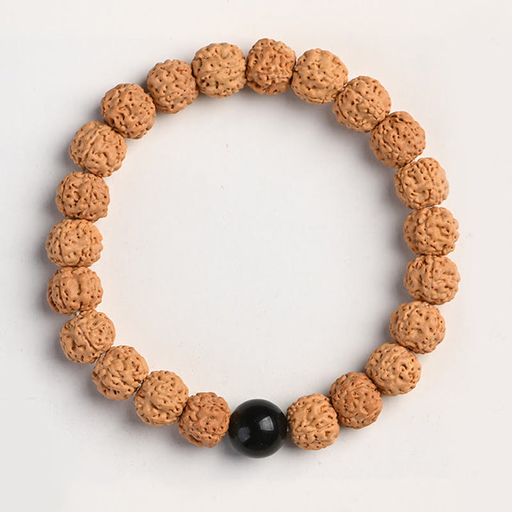 Armband mit Buddha Stonesn, Tibet, Rudraksha, Bodhi, Samen, Reichtum, Glücksverheißung