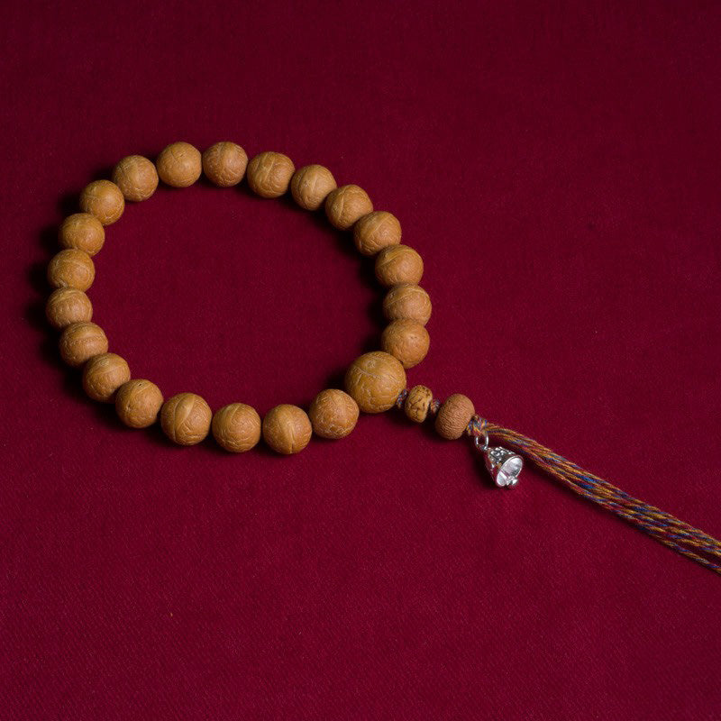 Buddha Stones, Bodhi-Samen, Glücksverheißung, Handgelenk-Mala, Quasten-Taschen-Mala