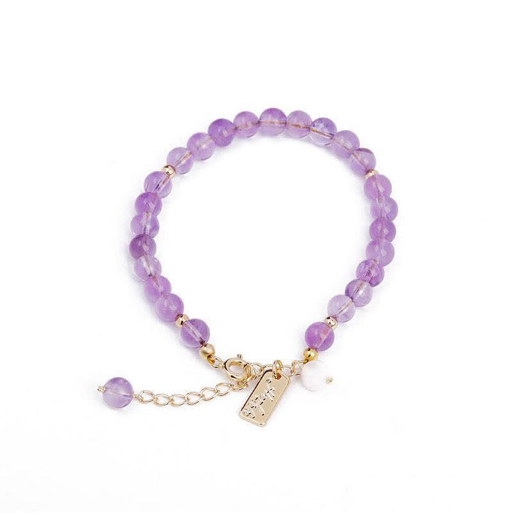 Natürliches Amethyst-Kristall lindert Stress-Armband