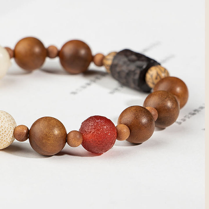 Buddha Stones, Blitzschlag, Holz, Bodhi-Samen, Katzenpfote, Kralle, Glücksverheißung, Schutz, Quastenarmband