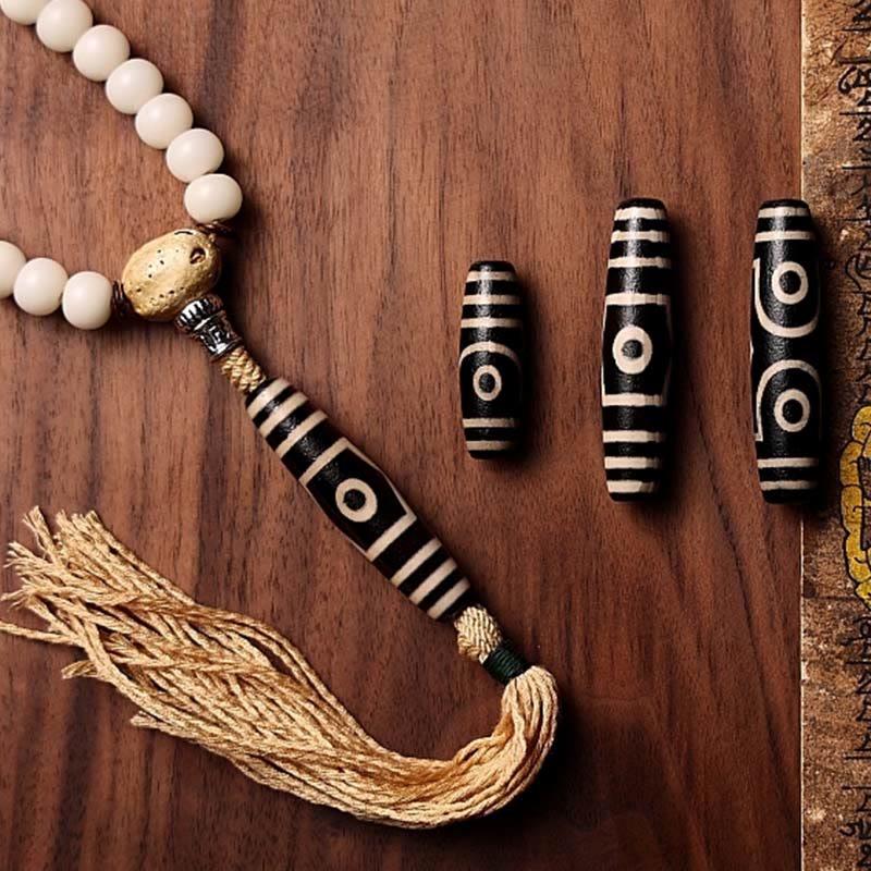 Buddha Stones Tibet 108 Mala Perlen Bodhi Seed Bagua Vajra Dzi Bead Grauer Achat Reichtum Armband