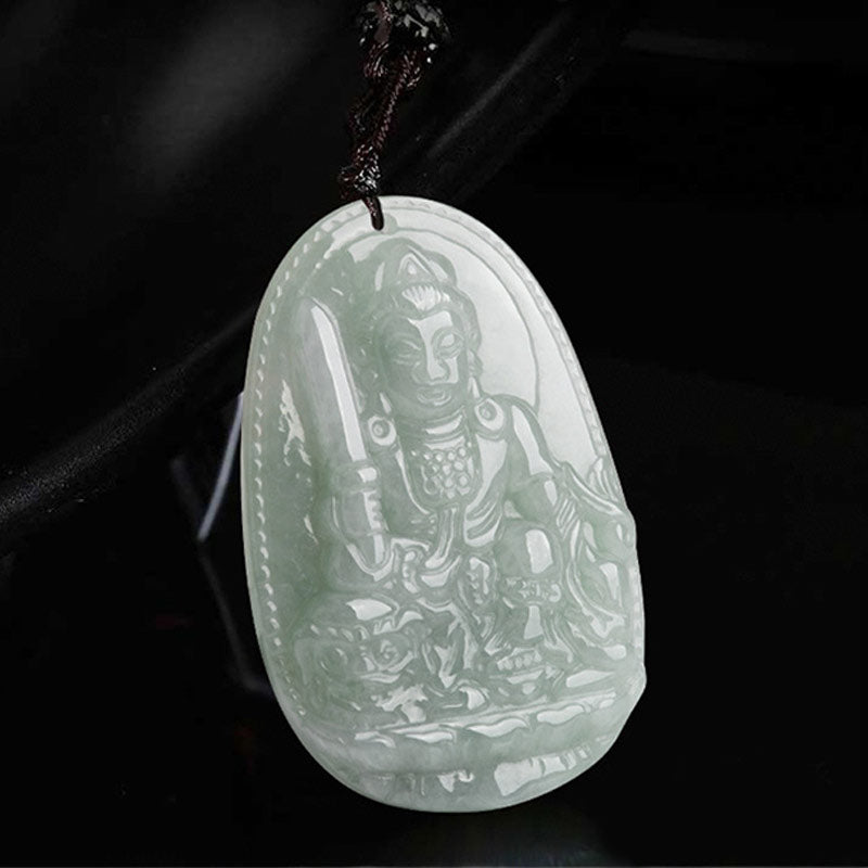 Buddha Stones Chinesisches Sternzeichen Natal Buddha Jade Reichtum Wohlstand Halskette Anhänger