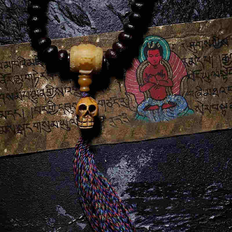 Tibet 108 Mala Perlen Lila Bodhi Samen Bagua Vajra Glücksgefühl Armband