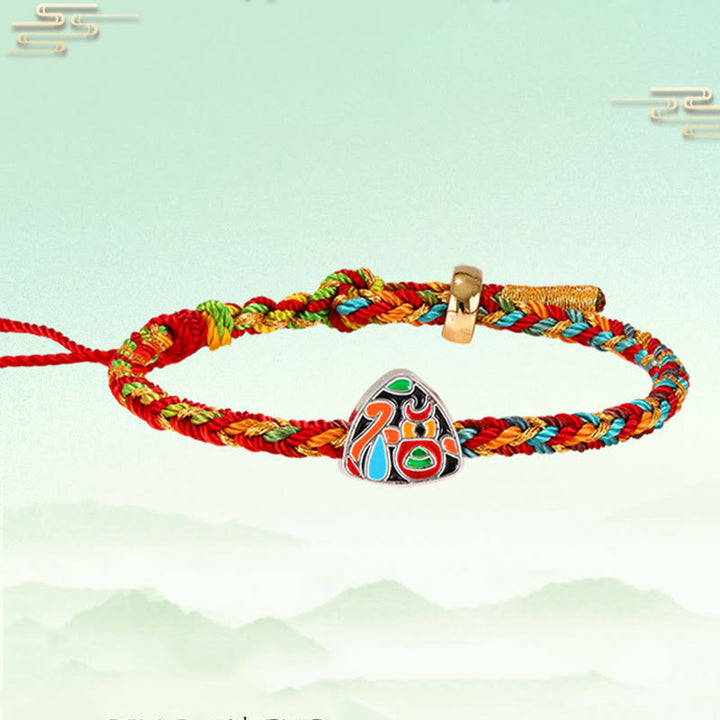 Buddha Stones, mehrfarbiges Seil, Zongzi-Muster, Fu-Charakter, Glück, handgefertigtes Armband für Kinder und Erwachsene