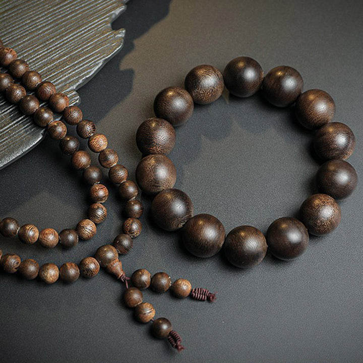 Buddha Stones 108 Mala Perlen Adlerholz Frieden Stärke Ruhe Armband