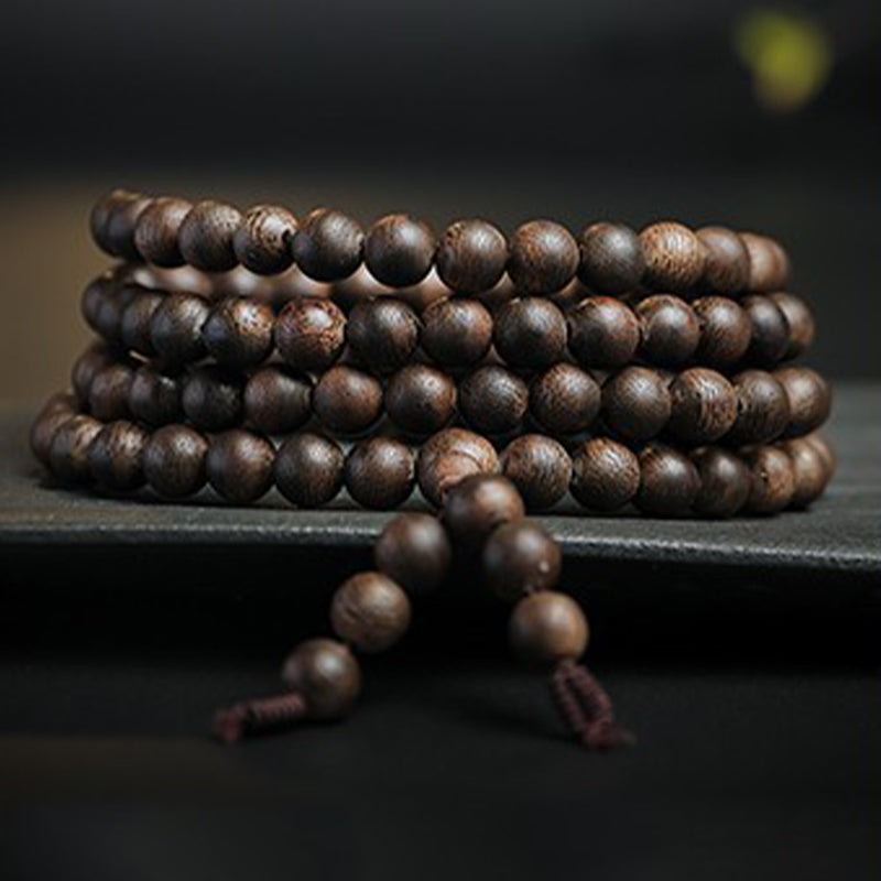 Buddha Stones 108 Mala Perlen Adlerholz Frieden Stärke Ruhe Armband