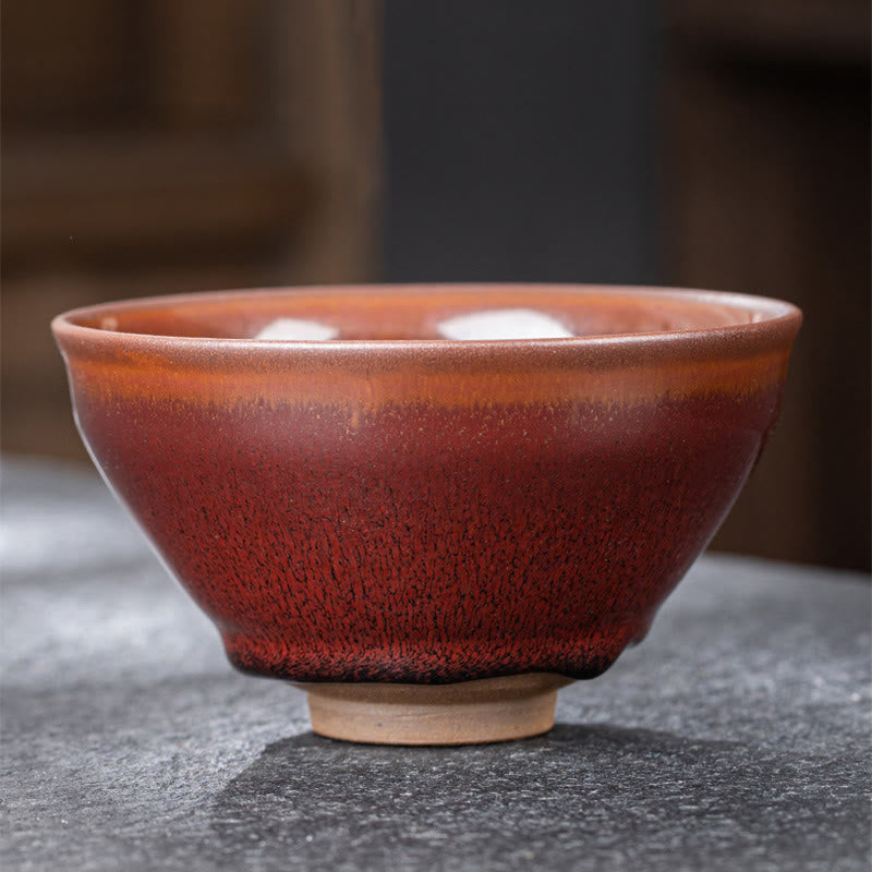 Buddha Stones Vintage Rot Braun Chinesische Jianzhan Porzellan Teetasse Kung Fu Teetasse