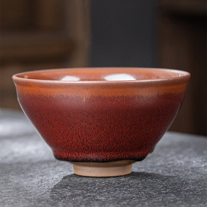 Buddha Stones Vintage Rot Braun Chinesische Jianzhan Porzellan Teetasse Kung Fu Teetasse