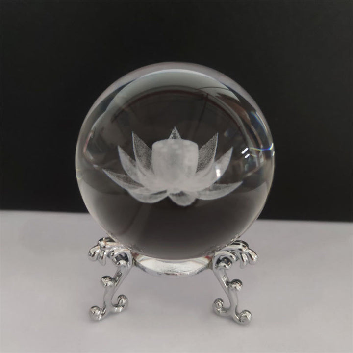 Weiß Kristall-Drachen-Lotus-Segen-Dekoration