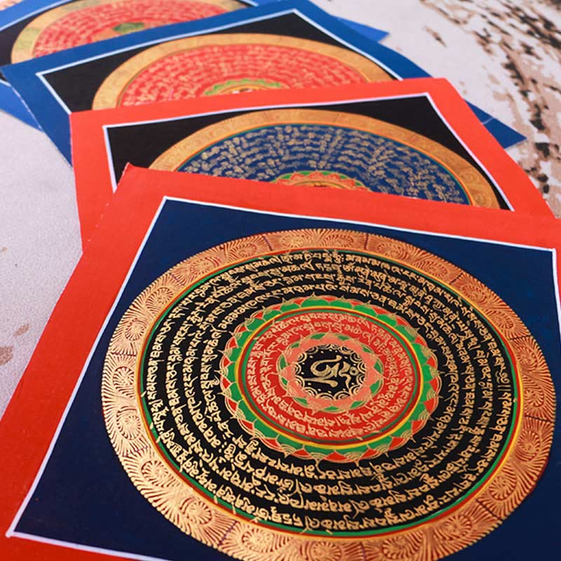 Tibetisches handgefertigtes Thangka-Gemälde, Segens-Thangka-Blindbox, zufälliges Farbmuster