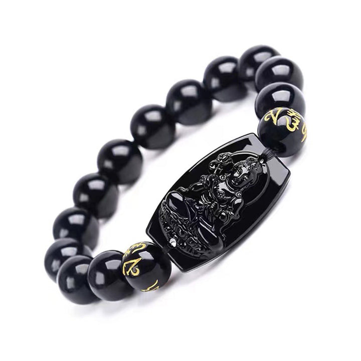Buddha Stones Chinesisches Sternzeichen-Obsidian-Schutzarmband