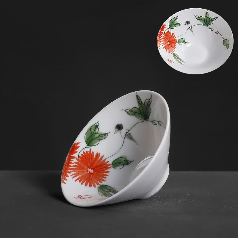 Buddha Stones Vintage Pflaume Orchidee Bambus Chrysantheme Lotus Koi Fisch Keramik Teetasse Kung Fu Teetassen