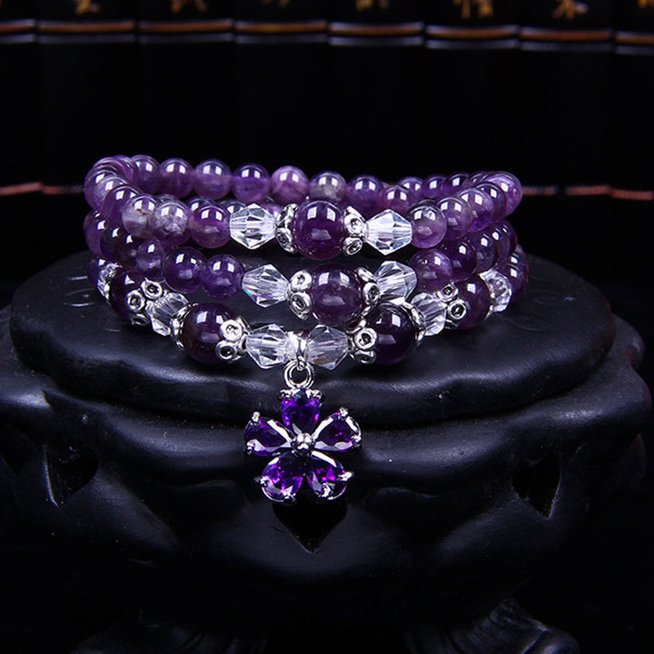 Buddha Stones Tibetisches Amethyst-Segen-Armband