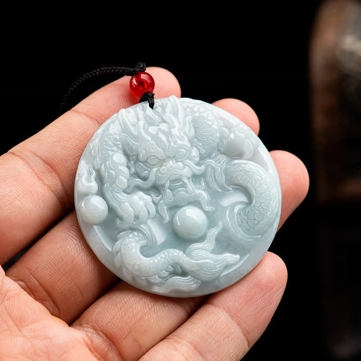 ❗❗❗Ein Blitzverkauf – Buddha Stones Chinesisches Sternzeichen Drache Jade Success Amulett-Halskette