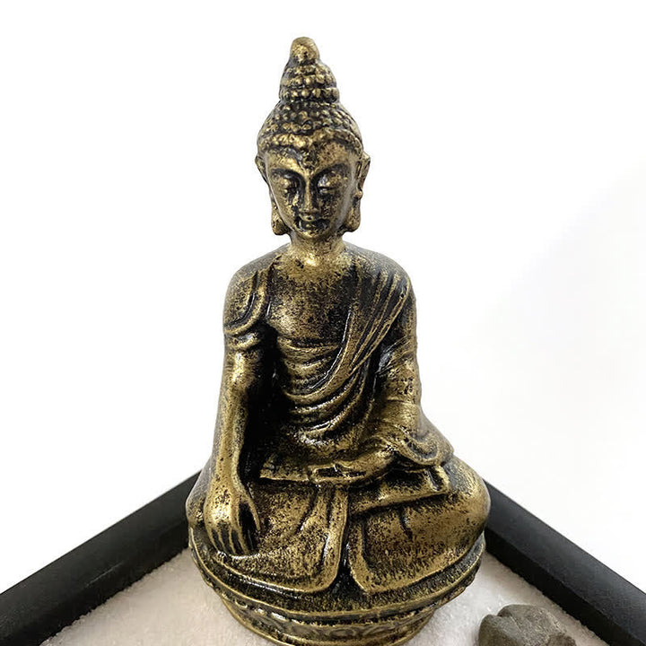 Buddha-Symbol rockt Meditation, ruhige Zen-Garten-Heimdekoration