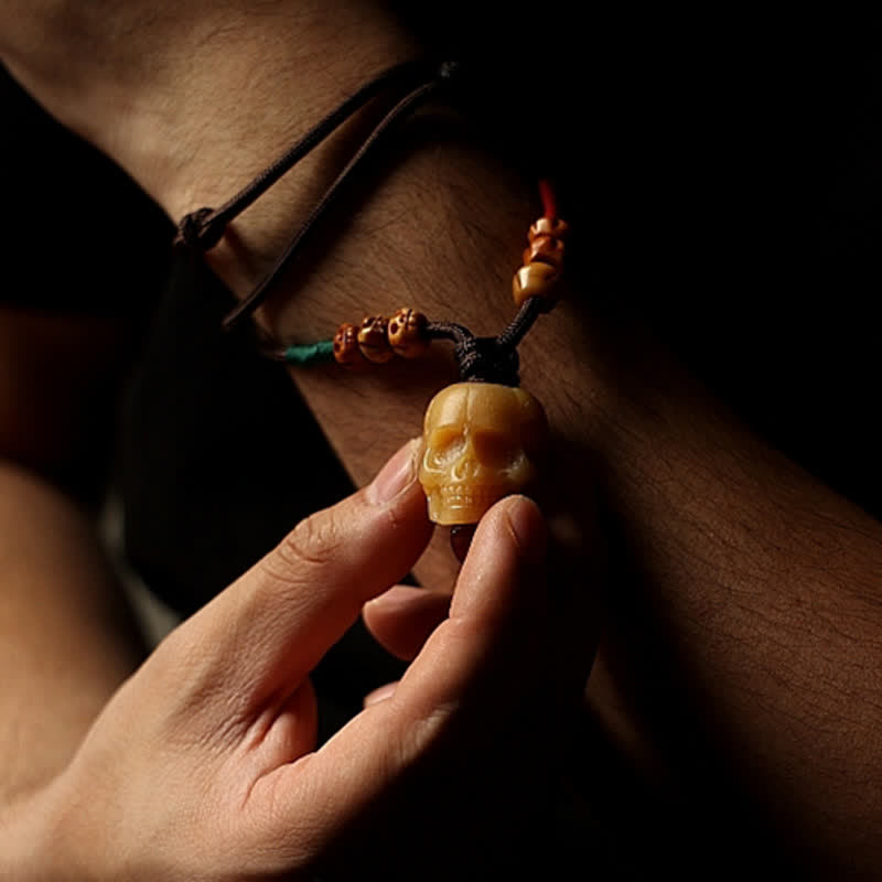 Buddha Stones tibetischer Kamelknochenschädel, der Herr der Leiche, Waldschutz-Halskettenanhänger