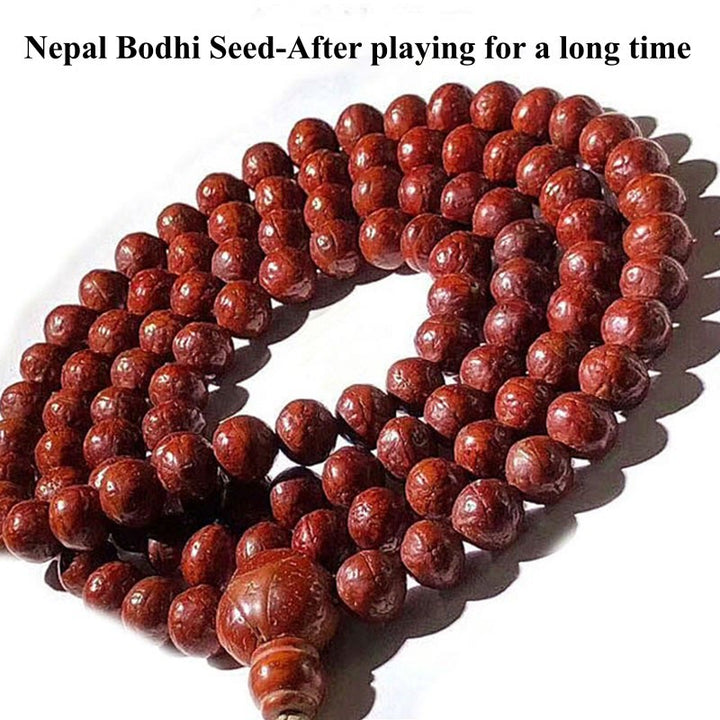 Buddha Stones 108 Mala Perlen Nepal Bodhi Samen Glück Reichtum Quastenarmband
