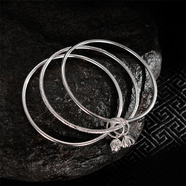 Buddha Stones Lotus Flower Pod Weiß Kupfer Neuanfang Armband Armreif