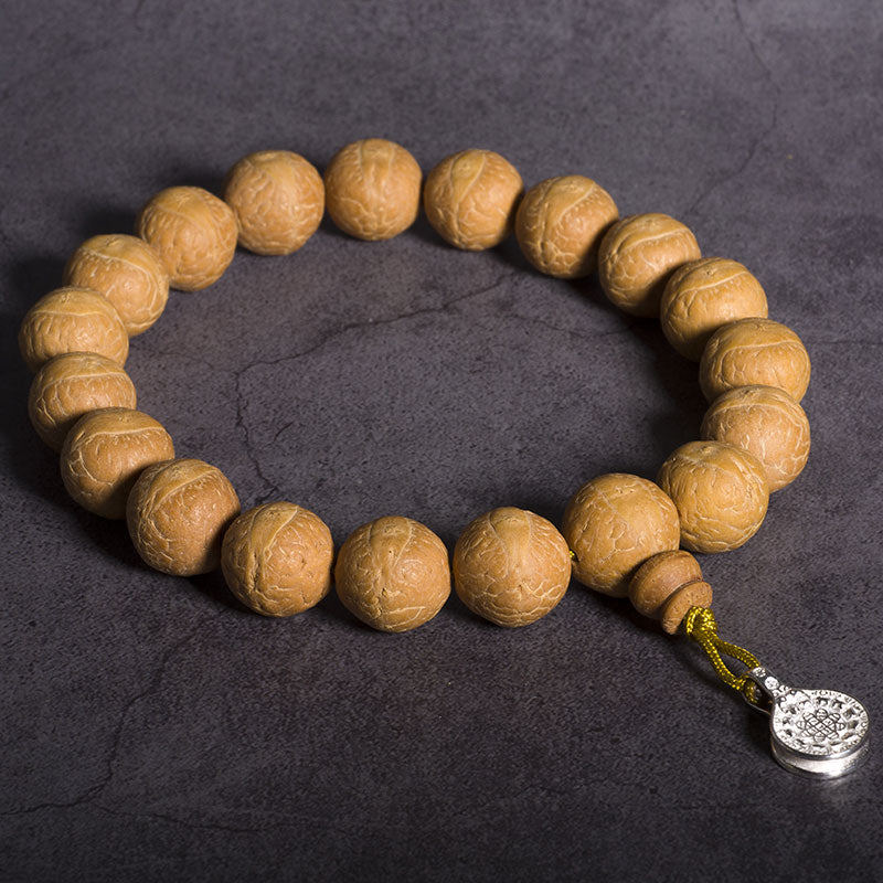 Buddha Stones, Bodhi-Samen, Glücksverheißung, Handgelenk-Mala, Quasten-Taschen-Mala