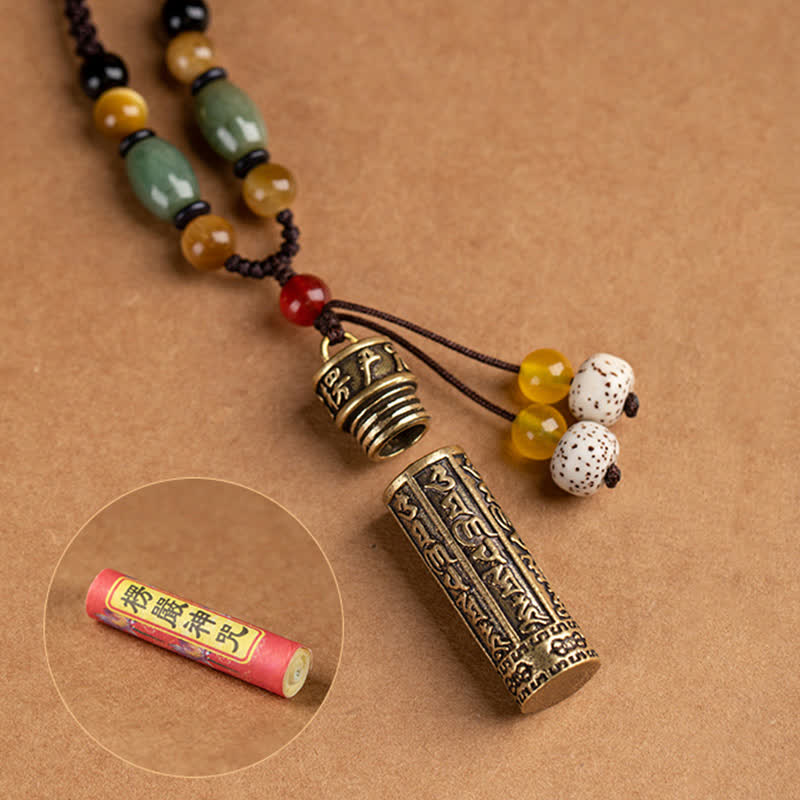 Buddhastoneshop Tibet Om Mani Padme Hum Achat Shurangama Sutra Schutz Halskette Anhänger