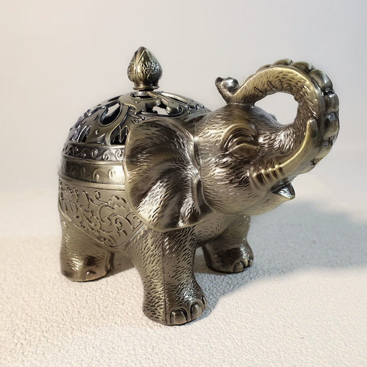 Räucherstäbchenhalter aus Legierung mit Buddha Stonesn, Elefant, Heimdekoration, Räuchergefäß