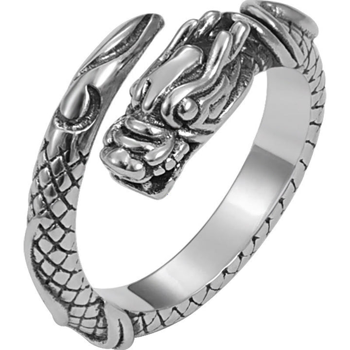 Verstellbarer Ring mit Buddha Stonesn, Retro-Drache, verheißungsvolle Wolke, Glücksschutz