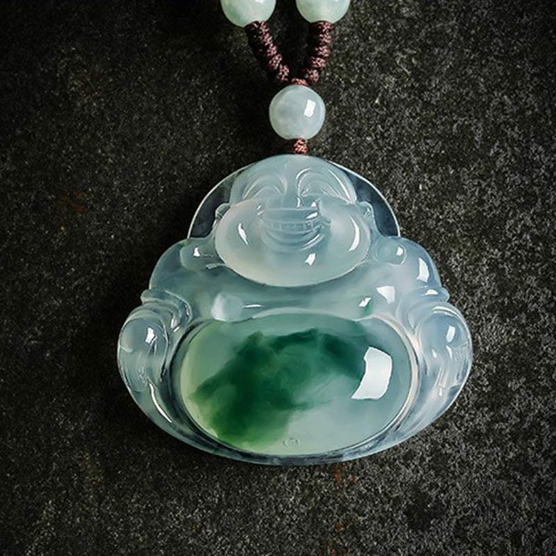 Buddha Cyan Jade Glück Halskette Anhänger