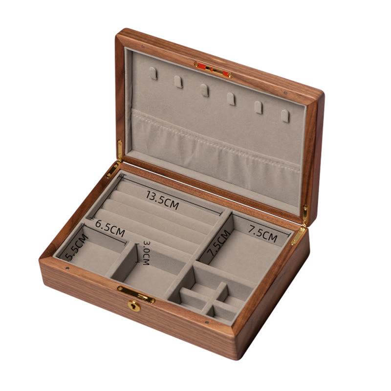 Vintage handgemachte schwarze Walnuss Holz Schmuck Aufbewahrungsbox Holz Geschenkbox