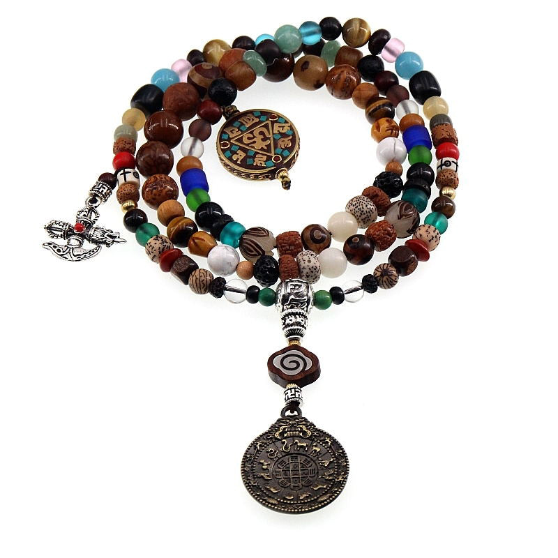 Buddha Stones, Tibet, 108 Mala-Perlen, neun Paläste, Bagua, Bodhi-Samen, Yak-Knochen, Vajra-Harmonie-Armband