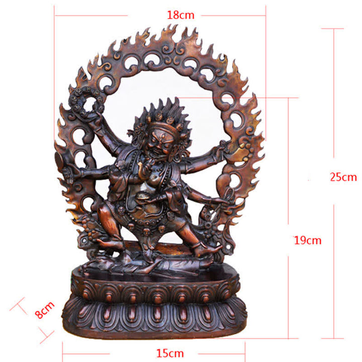 Tibet Mahakala Bodhisattva Figur Mitgefühl Kupfer Statue Dekoration