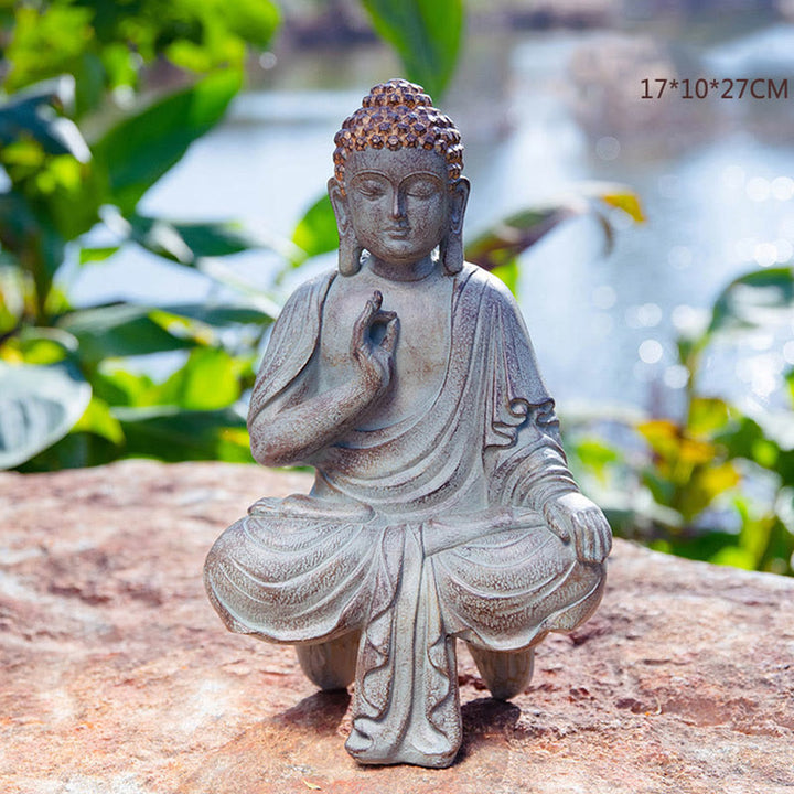 Meditierender Zen-Buddha-Gelassenheitsharz-Statuenfigur, Heimdekoration