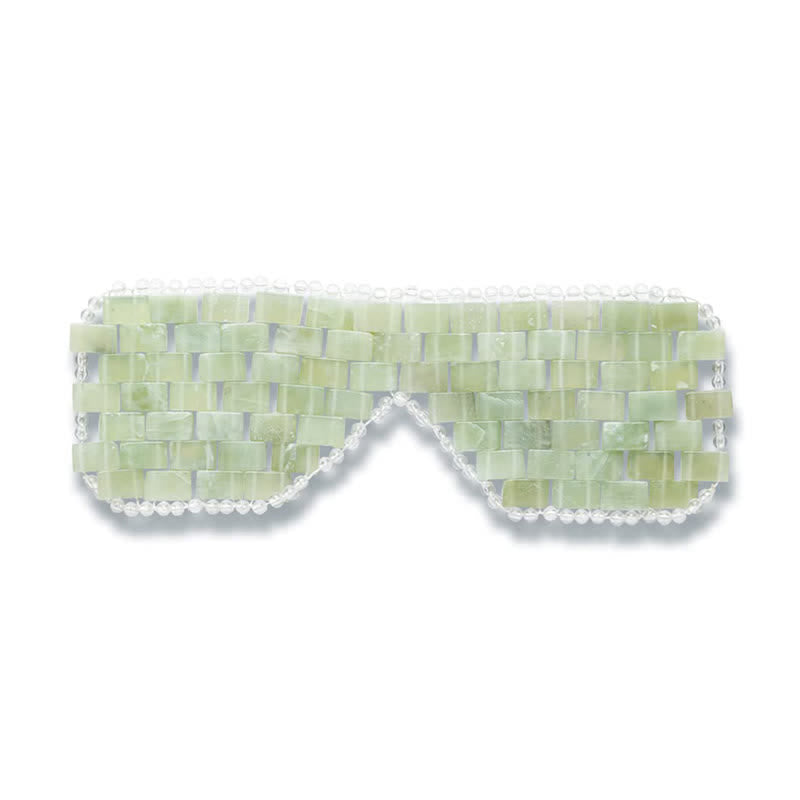 Augenmaske mit natürlichen Jadesteinperlen