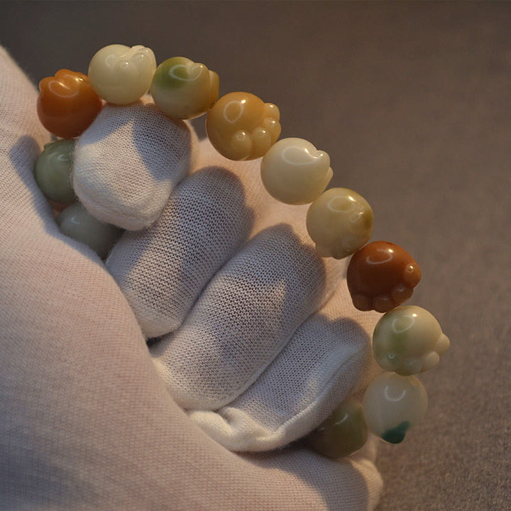 Buddha Stones Mehrschichtiges Bodhi-Samen-Armband mit niedlicher Katzenpfote und ruhiger Harmonie