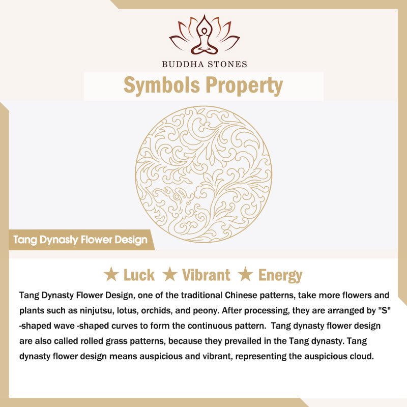 Buddha Stones Tang-Dynastie-Blumendesign Kupfer-Glücksschnallenarmband